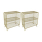 Modern Metal Bedside Cabinet Open Storage Nightstand with Shelves 24"L x 12"W x 28"H Gold 2 Piece Set Clearhalo 'Bedroom Furniture' 'furn' 'furn_night_stand' 'Furniture' 'night_stand' 'Nightstands' 6102364