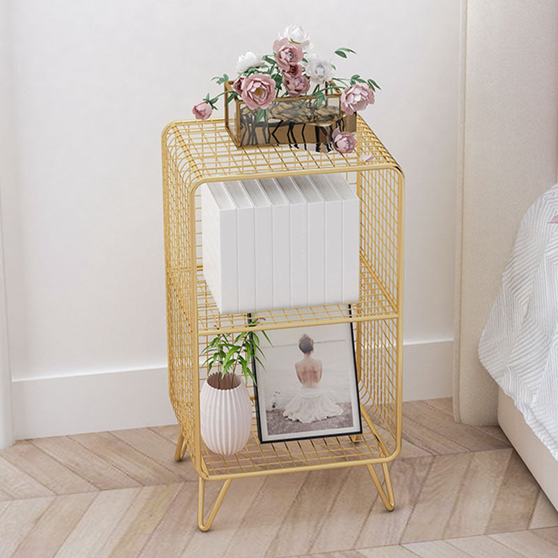 Modern Metal Bedside Cabinet Open Storage Nightstand with Shelves Clearhalo 'Bedroom Furniture' 'furn' 'furn_night_stand' 'Furniture' 'night_stand' 'Nightstands' 6102366