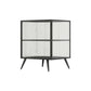 Modern Glass Door Night Table Metal Storage Nightstand for Bedroom Black 1 Piece Right Clearhalo 'Bedroom Furniture' 'furn' 'furn_night_stand' 'Furniture' 'night_stand' 'Nightstands' 6102373