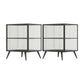 Modern Glass Door Night Table Metal Storage Nightstand for Bedroom Black 2 Piece Set Right Clearhalo 'Bedroom Furniture' 'furn' 'furn_night_stand' 'Furniture' 'night_stand' 'Nightstands' 6102375