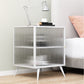 Modern Glass Door Night Table Metal Storage Nightstand for Bedroom White 1 Piece Left Clearhalo 'Bedroom Furniture' 'furn' 'furn_night_stand' 'Furniture' 'night_stand' 'Nightstands' 6102377