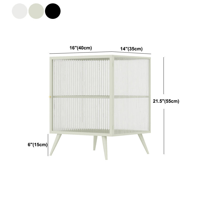 Modern Glass Door Night Table Metal Storage Nightstand for Bedroom Clearhalo 'Bedroom Furniture' 'furn' 'furn_night_stand' 'Furniture' 'night_stand' 'Nightstands' 6102390