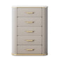 Glam Chest Bedroom Stone Vertical Storage Chest with 5 Drawers