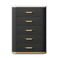 Glam Chest Bedroom Stone Vertical Storage Chest with 5 Drawers