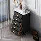 Glam Chest Bedroom Stone Vertical Storage Chest with 5 Drawers