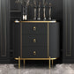 Glam Stone Storage Chest Home 16" W Vertical Chest with 3 Drawers