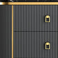 Glam Stone Storage Chest Home 16" W Vertical Chest with 3 Drawers