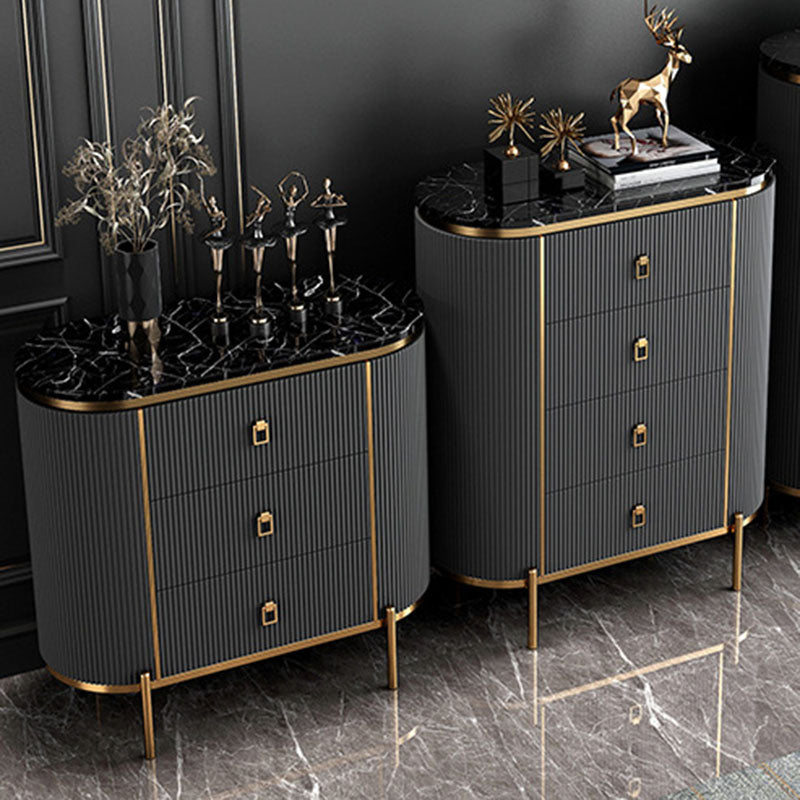 Glam Stone Storage Chest Home 16" W Vertical Chest with 3 Drawers