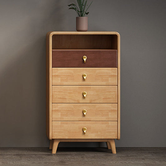 Contemporary Glam Rubber Wood Storage Chest Home Chest with Drawers