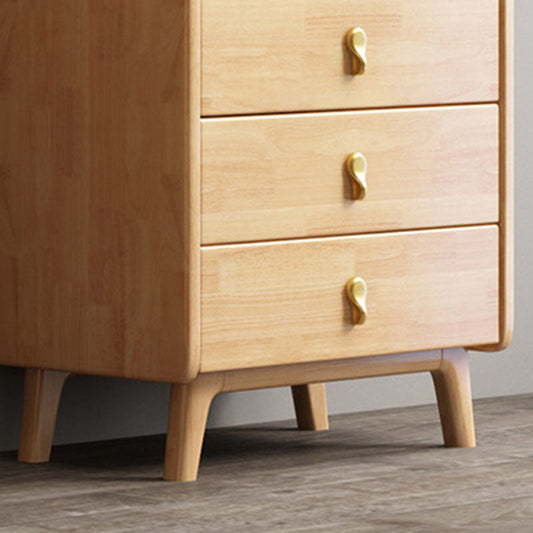 Contemporary Glam Rubber Wood Storage Chest Home Chest with Drawers