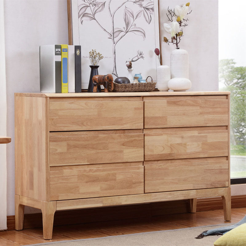 Home Rubber Wood Storage Chest Contemporary Chest with Drawers Natural 6 Clearhalo 'Bedroom Furniture' 'Dressers & Chests' 'dressers_chests' 'furn' 'furn_dressers_chests' 'Furniture' 6102501