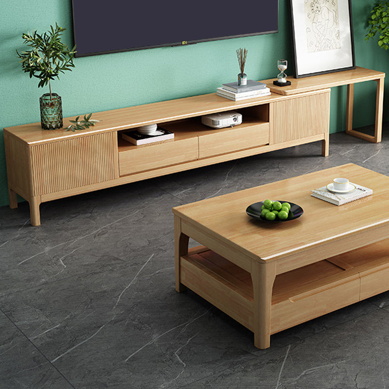 Supporto TV moderno in legno Supporto TV regolabile con gambe per soggiorno