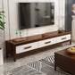 Modern Rubberwood TV Stand Enclosed Storage TV Media Stand with Drawers for Living Room Walnut White Clearhalo 'furn' 'furn_tv_stands_entertainment_centers' 'Furniture' 'Living Room Furniture' 'TV Stands & Entertainment Centers' 'TV Stands & Media Storage Furniture' 'tv_stands_entertainment_centers' 6102636