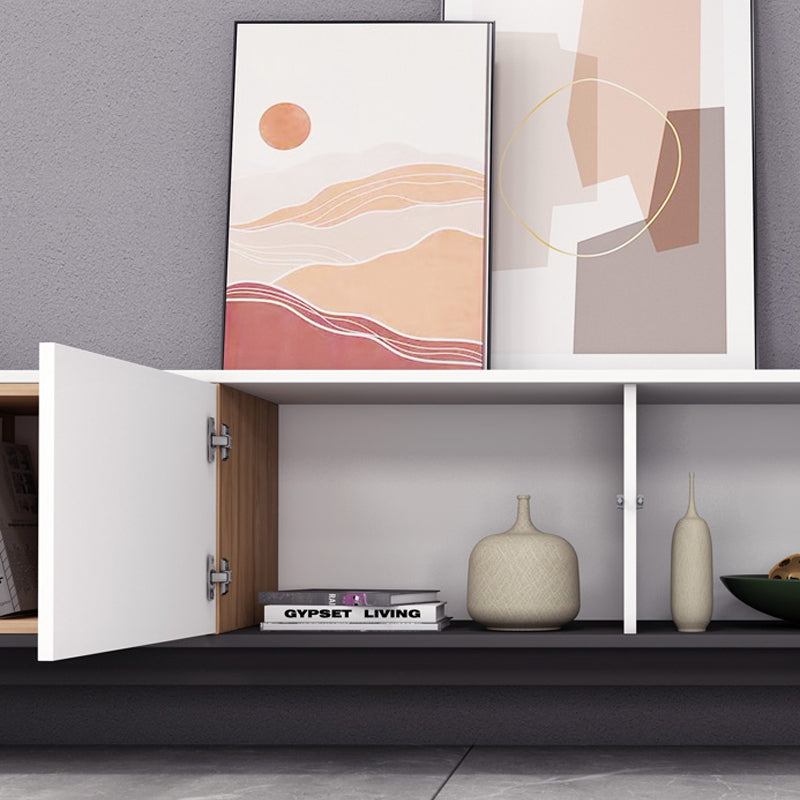Contemporary Wooden TV Stand Open Storage TV Media Console with Doors for Living Room Clearhalo 'furn' 'furn_tv_stands_entertainment_centers' 'Furniture' 'Living Room Furniture' 'TV Stands & Entertainment Centers' 'TV Stands & Media Storage Furniture' 'tv_stands_entertainment_centers' 6102708