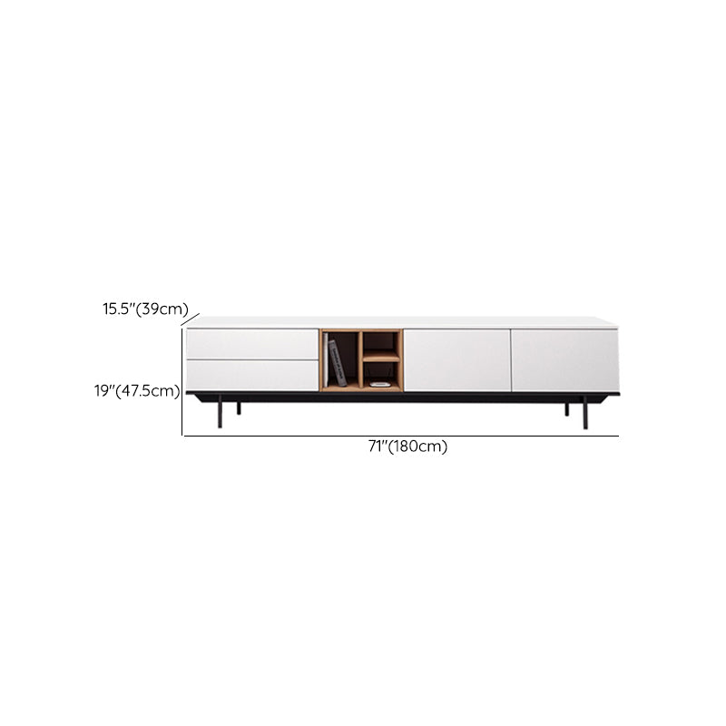 Contemporary Wooden TV Stand Open Storage TV Media Console with Doors for Living Room Clearhalo 'furn' 'furn_tv_stands_entertainment_centers' 'Furniture' 'Living Room Furniture' 'TV Stands & Entertainment Centers' 'TV Stands & Media Storage Furniture' 'tv_stands_entertainment_centers' 6102710