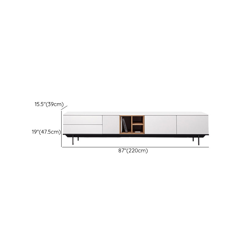 Contemporary Wooden TV Stand Open Storage TV Media Console with Doors for Living Room Clearhalo 'furn' 'furn_tv_stands_entertainment_centers' 'Furniture' 'Living Room Furniture' 'TV Stands & Entertainment Centers' 'TV Stands & Media Storage Furniture' 'tv_stands_entertainment_centers' 6102712