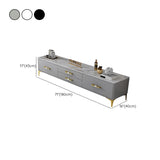 Glam Enclosed Storage TV Stand Stone TV Media Console with 4 Drawers