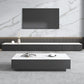 Contemporary Stone TV Stand White & Black TV Media Console with Drawers for Living Room Clearhalo 'furn' 'furn_tv_stands_entertainment_centers' 'Furniture' 'Living Room Furniture' 'TV Stands & Entertainment Centers' 'TV Stands & Media Storage Furniture' 'tv_stands_entertainment_centers' 6102778