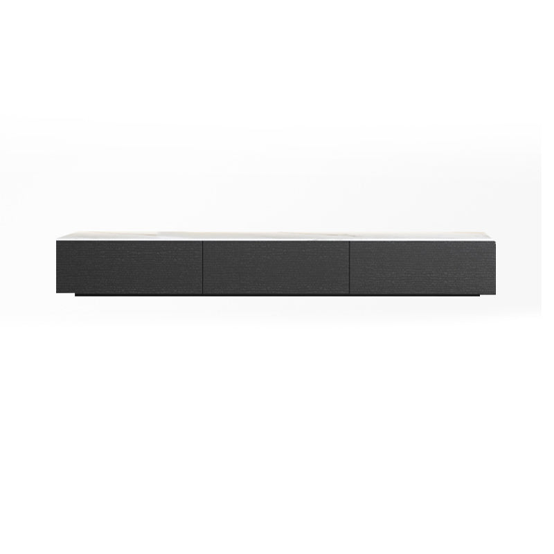 Contemporary Stone TV Stand White & Black TV Media Console with Drawers for Living Room 63"L x 16"W x 14"H Clearhalo 'furn' 'furn_tv_stands_entertainment_centers' 'Furniture' 'Living Room Furniture' 'TV Stands & Entertainment Centers' 'TV Stands & Media Storage Furniture' 'tv_stands_entertainment_centers' 6102779