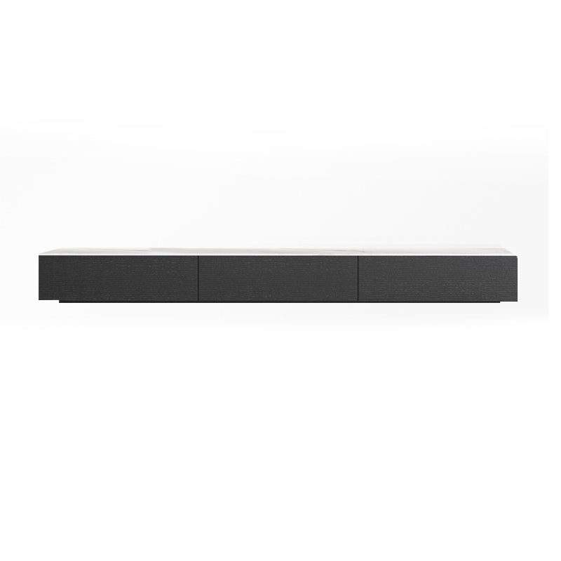 Contemporary Stone TV Stand White & Black TV Media Console with Drawers for Living Room 70.9"L x 15.7"W x 8.7"H Clearhalo 'furn' 'furn_tv_stands_entertainment_centers' 'Furniture' 'Living Room Furniture' 'TV Stands & Entertainment Centers' 'TV Stands & Media Storage Furniture' 'tv_stands_entertainment_centers' 6102780