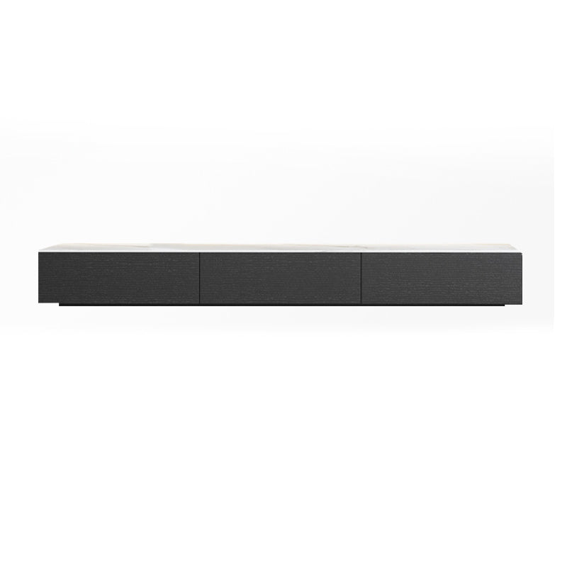 Contemporary Stone TV Stand White & Black TV Media Console with Drawers for Living Room 71"L x 16"W x 14"H Clearhalo 'furn' 'furn_tv_stands_entertainment_centers' 'Furniture' 'Living Room Furniture' 'TV Stands & Entertainment Centers' 'TV Stands & Media Storage Furniture' 'tv_stands_entertainment_centers' 6102782