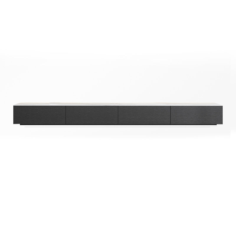 Contemporary Stone TV Stand White & Black TV Media Console with Drawers for Living Room 78.7"L x 15.7"W x 8.7"H Clearhalo 'furn' 'furn_tv_stands_entertainment_centers' 'Furniture' 'Living Room Furniture' 'TV Stands & Entertainment Centers' 'TV Stands & Media Storage Furniture' 'tv_stands_entertainment_centers' 6102784