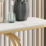 Glam Console Accent Table Antique Finish Oval Console Table with Shelf Clearhalo 'Console Tables' 'console_tables' 'Entry & Mudroom Furniture' 'furn' 'furn_console_tables' 'Furniture' 6102845