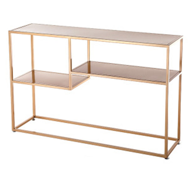 29.53-inch Tall Modern Console Table Iron Accent Table with Shelves Gold Clearhalo 'Console Tables' 'console_tables' 'Entry & Mudroom Furniture' 'furn' 'furn_console_tables' 'Furniture' 6102924