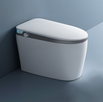 Modern Floor Mounted Urine Toilet White Siphon Jet Toilet Bowl with Toilet Seat White Gray