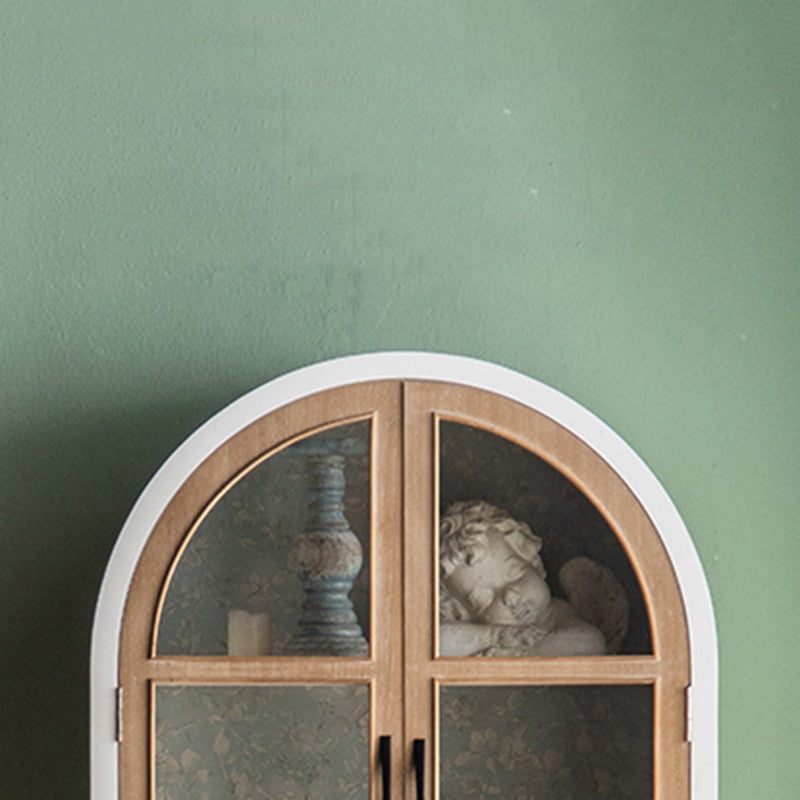 Traditional Wood Cabinet Multi-shelf Buffet Cabinet with Door for Living Room