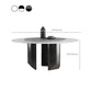 Mesa de comedor moderna con base de pedestal, mesa redonda con base de acero inoxidable