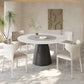 Modern Pedestal Casual Dining Table Round Dining Table with Ash Wood Base