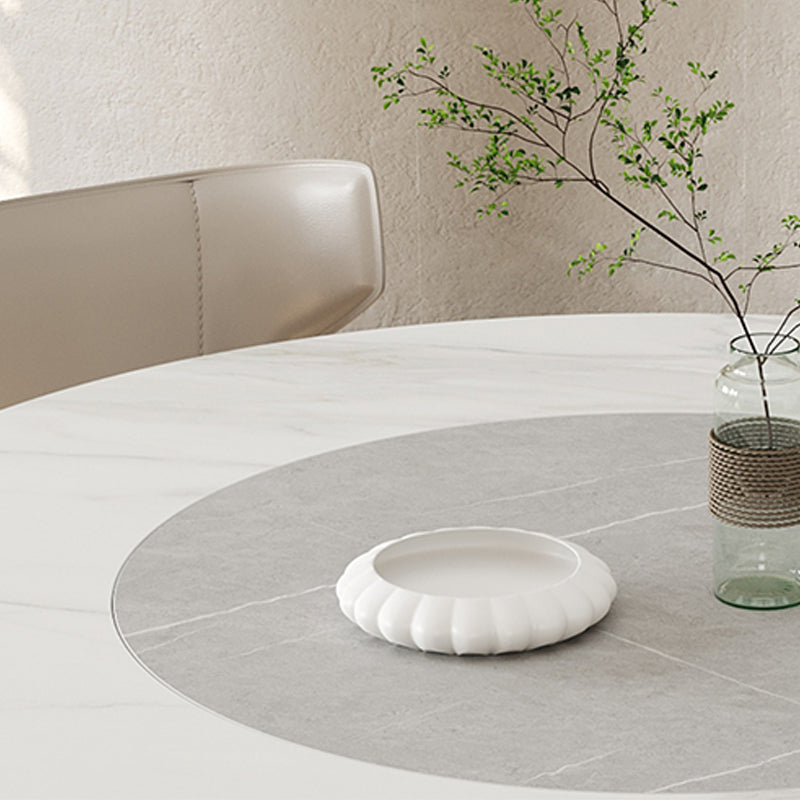 Modern Pedestal Casual Dining Table Round Dining Table with Ash Wood Base