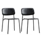 Contemporary Style Armless Chair Open Back Side Wooden Chair with Metal Base
