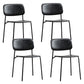 Contemporary Style Armless Chair Open Back Side Wooden Chair with Metal Base