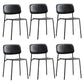 Contemporary Style Armless Chair Open Back Side Wooden Chair with Metal Base