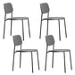 Contemporary Style Armless Chair Open Back Side Wooden Chair with Metal Base