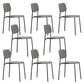 Contemporary Style Armless Chair Open Back Side Wooden Chair with Metal Base