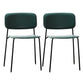 Contemporary Style Armless Chair Open Back Side Wooden Chair with Metal Base
