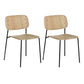 Contemporary Style Armless Chair Open Back Side Wooden Chair with Metal Base