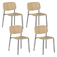 Contemporary Style Armless Chair Open Back Side Wooden Chair with Metal Base