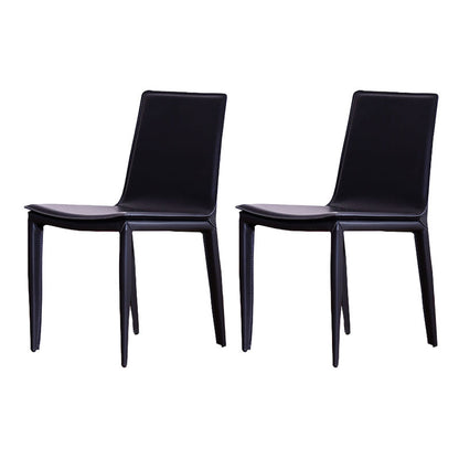 Designer Style Armless Chair Parson Back Side Leather Chair for Restaurant