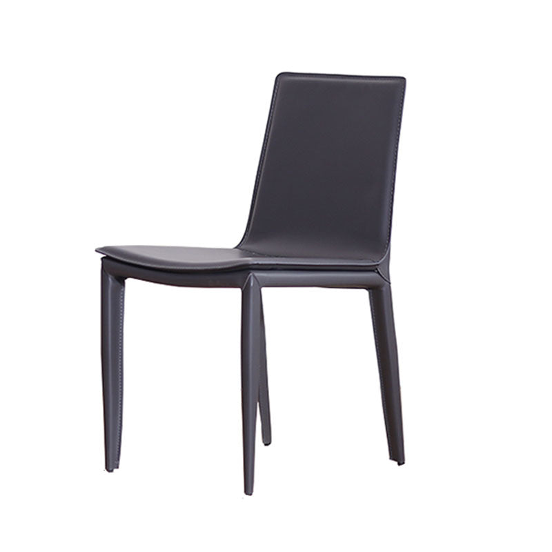 Designer Style Armless Chair Parson Back Side Leather Chair for Restaurant