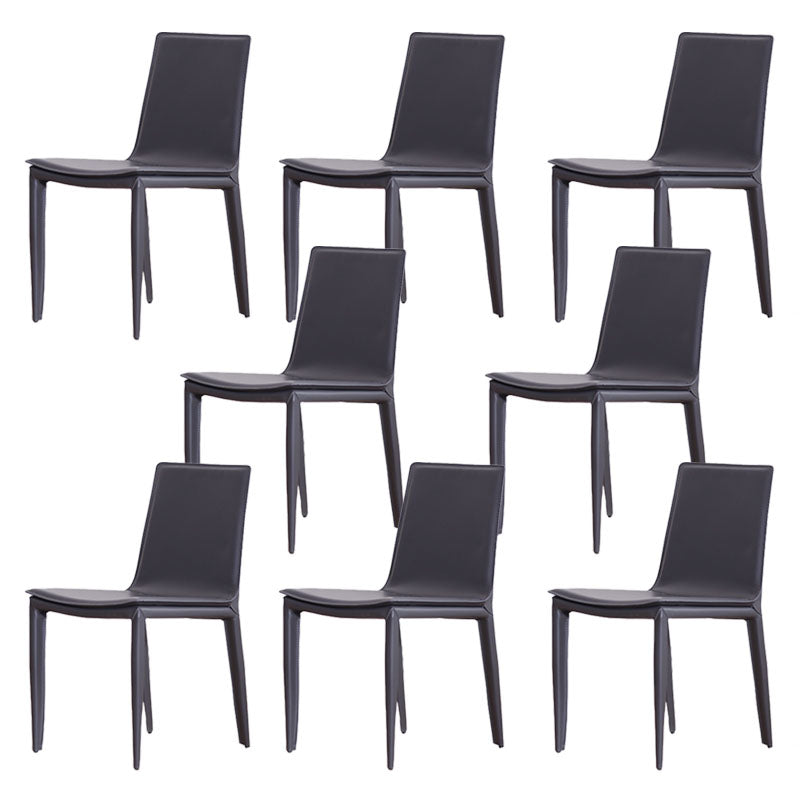 Designer Style Armless Chair Parson Back Side Leather Chair for Restaurant