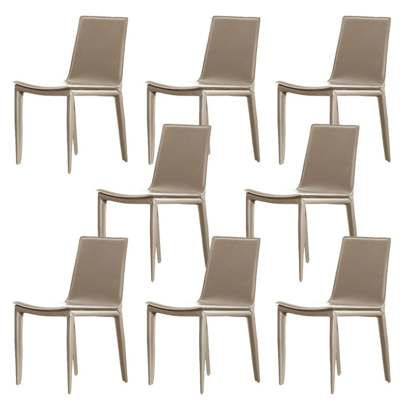 Designer Style Armless Chair Parson Back Side Leather Chair for Restaurant