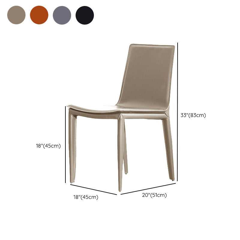 Designer Style Armless Chair Parson Back Side Leather Chair for Restaurant