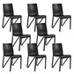 Contemporary Style Armless Chair Plastic Solid Back Side Dining Chair for Restaurant Black 8 Piece Set Clearhalo 'Dining Chairs' 'Dining Tables & Seating' 'dining_chair' 'furn' 'furn_dining_chair' 'Furniture' 'Kitchen & Dining Furniture' 6103274