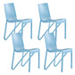 Contemporary Style Armless Chair Plastic Solid Back Side Dining Chair for Restaurant Blue 4 Piece Set Clearhalo 'Dining Chairs' 'Dining Tables & Seating' 'dining_chair' 'furn' 'furn_dining_chair' 'Furniture' 'Kitchen & Dining Furniture' 6103287