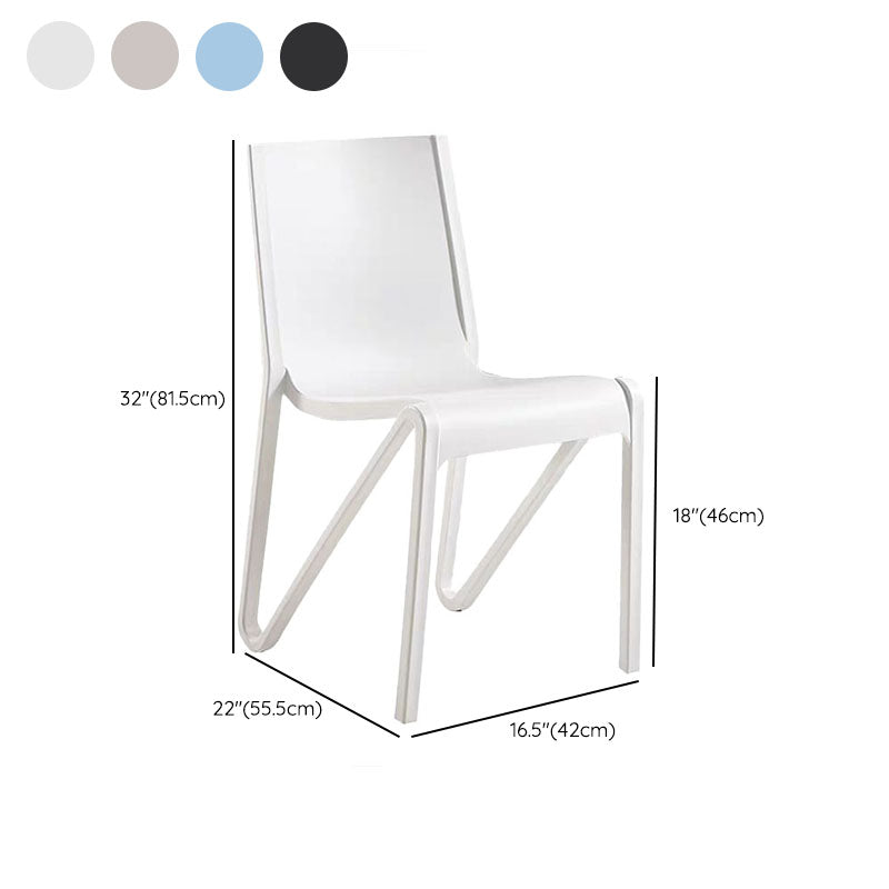 Contemporary Style Armless Chair Plastic Solid Back Side Dining Chair for Restaurant Clearhalo 'Dining Chairs' 'Dining Tables & Seating' 'dining_chair' 'furn' 'furn_dining_chair' 'Furniture' 'Kitchen & Dining Furniture' 6103289