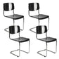 Contemporary Style Armless Chair Plastic Open Back Side Chair with Metal Base